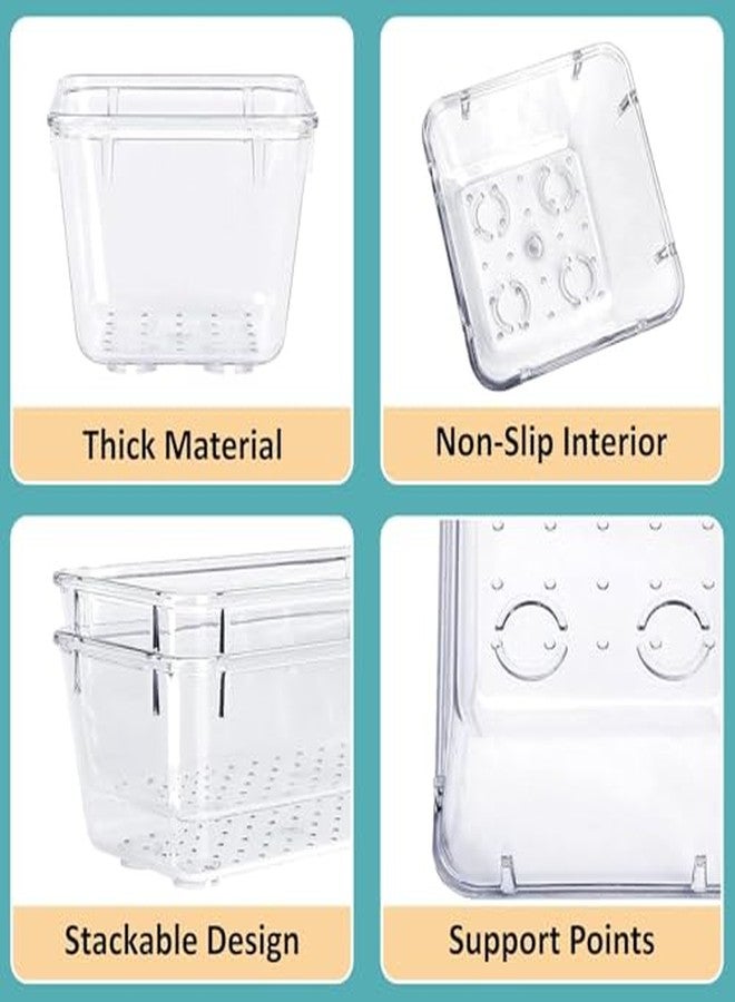 TEKCOOL مجموعة منظم أدراج من قطعتين من TEKCOOL / منظم أدراج غير قابل للكسر / منظم طاولة الزينة / صناديق تخزين متعددة الأغراض / صينية فاصلة للأدراج للمطبخ / غرفة النوم / المكتب - (شفاف) - Image 4